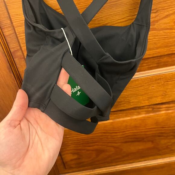 Halara sz S NWT Softlyzero Airy Square Neck Black Crisscross Cropped Tank Top - Picture 8 of 15